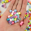 7mm Pastel Acrylic Cube Beads for DIY Crafts