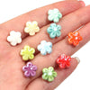 Ceramic Flower Beads, 12mm Pastel Floral Loose Beads