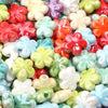 Ceramic Flower Beads, 12mm Pastel Floral Loose Beads