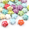Ceramic Flower Beads, 12mm Pastel Floral Loose Beads