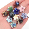 15mm Ceramic Star Beads, Vintage Celestial Loose Beads