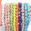 10mm Evil Eye Flower Beads, Large Hole Ceramic Spacer Beads