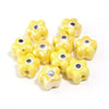 10mm Evil Eye Flower Beads, Large Hole Ceramic Spacer Beads