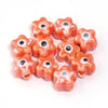10mm Evil Eye Flower Beads, Large Hole Ceramic Spacer Beads