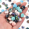 12mm Ceramic Fan Shell Beads, DIY Glazed Ocean Jewelry Supplies