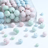 50 Pcs Ceramic O-Ring Beads, Multi-Size Macaron Pastel Spacer Beads