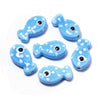 11x19mm Ceramic Fish Beads with Polka Dots, Porcelain Ocean Animal Beads