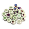 12mm Ceramic Rondelle Beads, Kiln Glazed Spotted Porcelain Spacer Beads