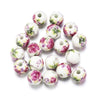 10mm Ceramic Floral Beads, 2.6mm Large Hole Chinoiserie Spacers