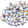10mm Ceramic Floral Beads, 2.6mm Large Hole Chinoiserie Spacers