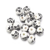 10mm Ceramic Floral Beads, 2.6mm Large Hole Chinoiserie Spacers