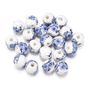 10mm Ceramic Floral Beads, 2.6mm Large Hole Chinoiserie Spacers
