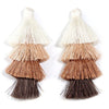 80mm Ombre Tiered Tassel Charms, Gradient 4 Layered Fringe for Boho Earrings DIY