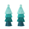 80mm Ombre Tiered Tassel Charms, Gradient 4 Layered Fringe for Boho Earrings DIY