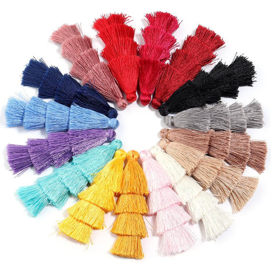 80mm Tiered Tassels 4 Layered Fringe Charms DIY Supply