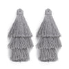 70mm Solid Color Tiered Tassels, 3 Layered Mini Fringe Charms for Bookmark Phone Charm DIY