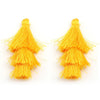 70mm Solid Color Tiered Tassels, 3 Layered Mini Fringe Charms for Bookmark Phone Charm DIY