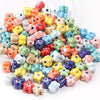 10mm Evil Eye Flower Beads, Large Hole Ceramic Spacer Beads
