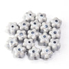 10mm Evil Eye Flower Beads, Large Hole Ceramic Spacer Beads