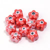 10mm Evil Eye Flower Beads, Large Hole Ceramic Spacer Beads