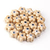 10mm Evil Eye Flower Beads, Large Hole Ceramic Spacer Beads