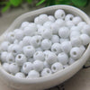 8mm Ceramic Round Beads with 2.5mm Hole, Plain Porcelain Spacer Beads