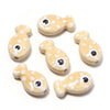 11x19mm Ceramic Fish Beads with Polka Dots, Porcelain Ocean Animal Beads
