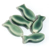 9x20mm Plain Ceramic Fish Beads, Smooth Porcelain Ocean Animal Beads
