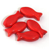 9x20mm Plain Ceramic Fish Beads, Smooth Porcelain Ocean Animal Beads