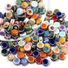 12mm Ceramic Rondelle Beads, Kiln Glazed Spotted Porcelain Spacer Beads