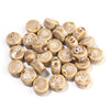 12mm Ceramic Rondelle Beads, Kiln Glazed Spotted Porcelain Spacer Beads