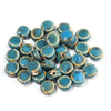 12mm Ceramic Rondelle Beads, Kiln Glazed Spotted Porcelain Spacer Beads