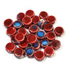 12mm Ceramic Rondelle Beads, Kiln Glazed Spotted Porcelain Spacer Beads