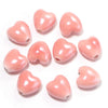 10mm Ceramic Heart Beads, 2.2mm Large Hole Spacer Charms