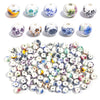 10mm Ceramic Floral Beads, 2.6mm Large Hole Chinoiserie Spacers