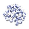 10mm Ceramic Floral Beads, 2.6mm Large Hole Chinoiserie Spacers