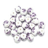 10mm Ceramic Floral Beads, 2.6mm Large Hole Chinoiserie Spacers