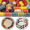 17x10mm Ceramic Tube Beads 3.2mm Large Hole Cylinder Glazed Beads Jewelry Making