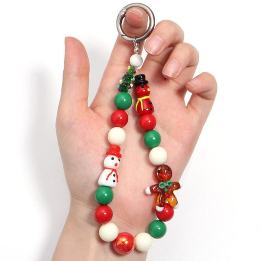25mm Lampwork Glass Snowman Beads, Christmas Holiday Charms for DIY Jewelry Making