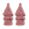 70mm Solid Color Tiered Tassels, 3 Layered Mini Fringe Charms for Bookmark Phone Charm DIY