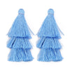 70mm Solid Color Tiered Tassels, 3 Layered Mini Fringe Charms for Bookmark Phone Charm DIY