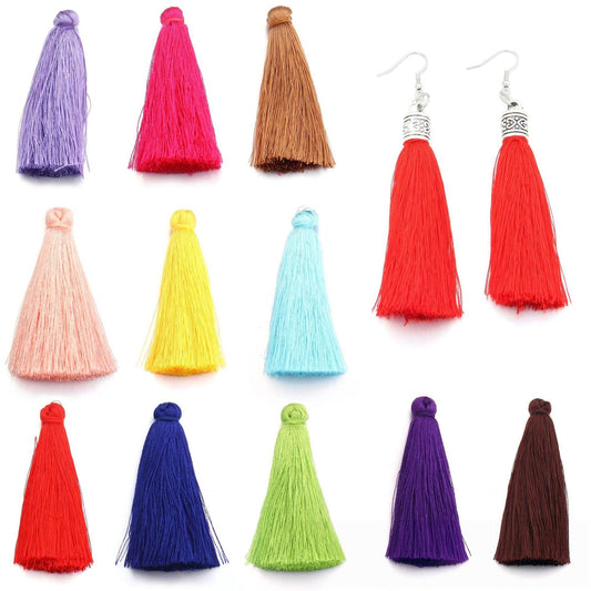 60mm Mini Silk Tassels Bulk with Loop for Bookmark Craft Supplies