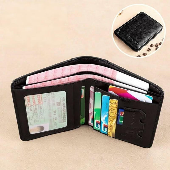 Men’s Vertical Bifold Leather RFID Wallet - DOROCHEY